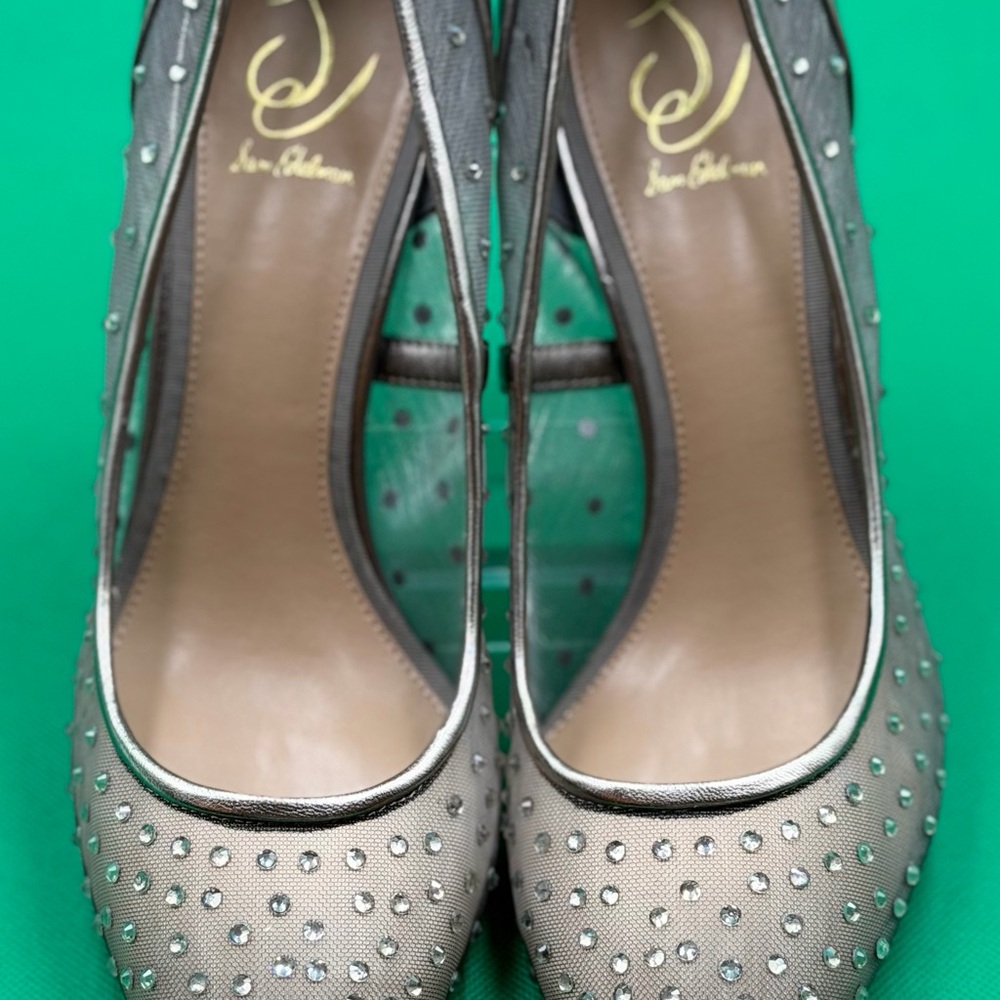 Sam Edelman Hazel Silver Studded Heels, New, size 11